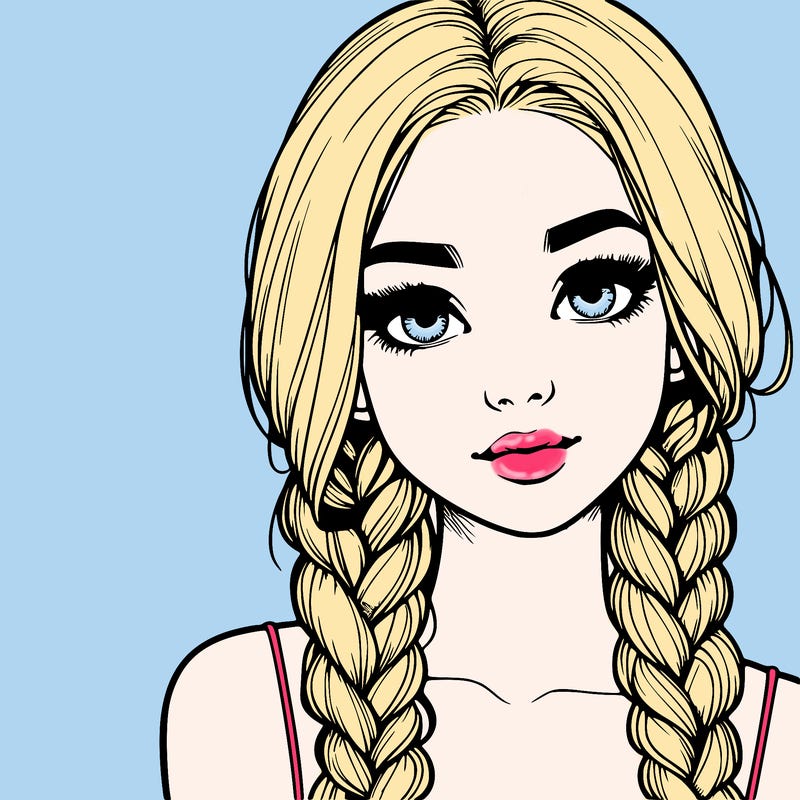 realistic girl with braids