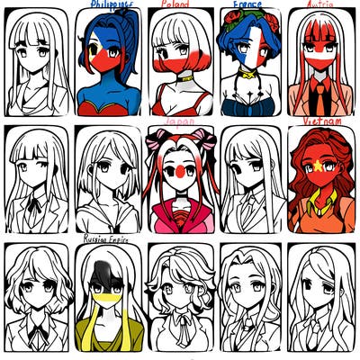 girls that look diffrent anime