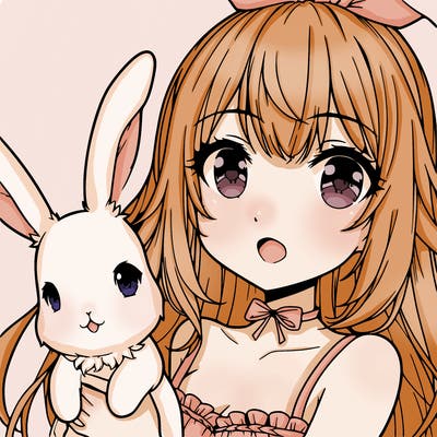 anime girl with bunny