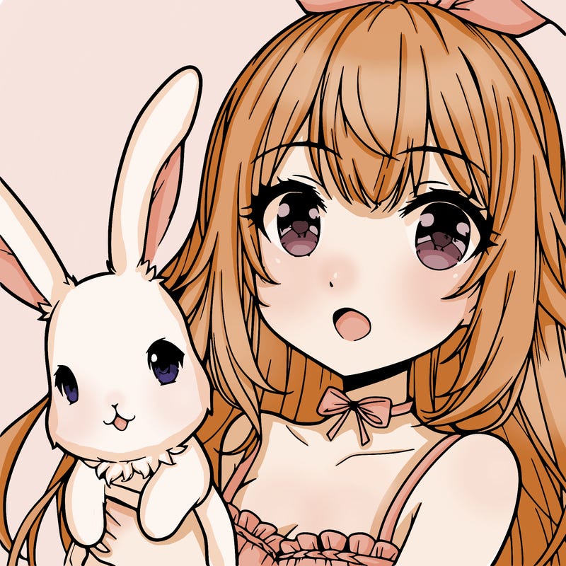 anime girl with bunny