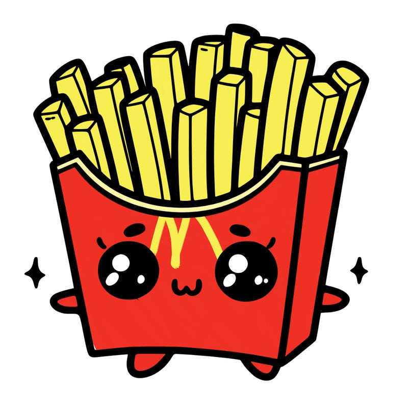 a cute. french fries