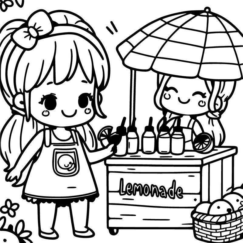 a girl trying to sell lemonade