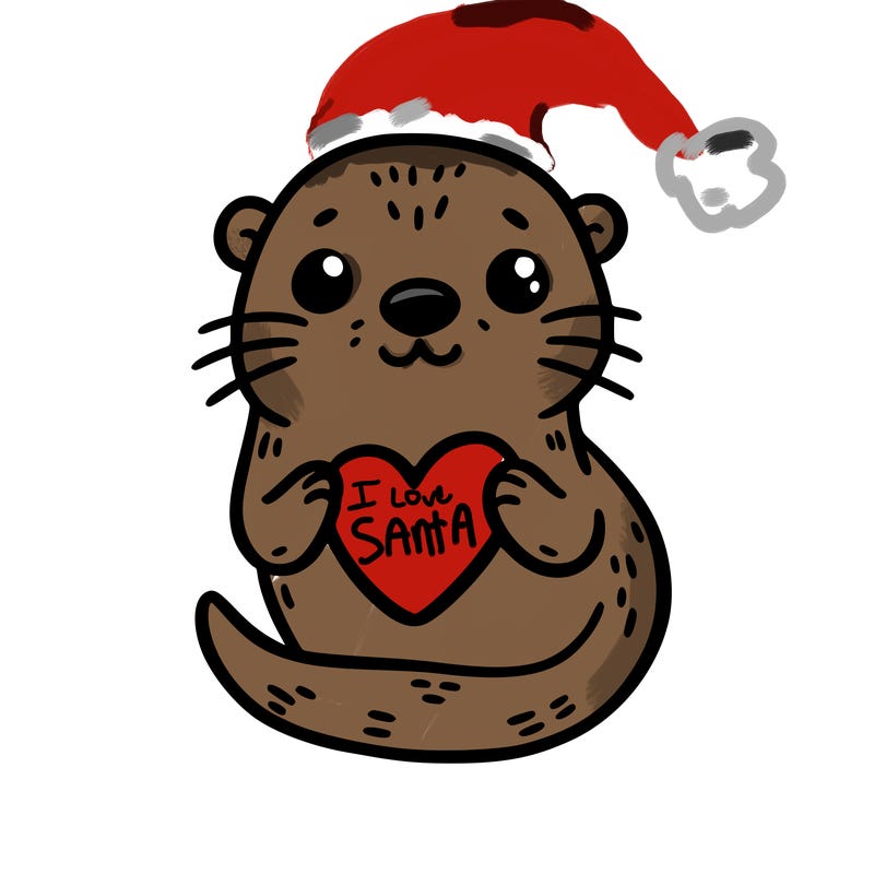 otter with a heart