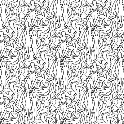 Dive into the fascinating world of figurative tessellations with this intricate coloring page. Featuring a seamless pattern of repeating human figures, it offers a captivating challenge for colorists of all levels.