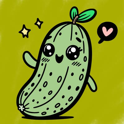 cute, cucumber