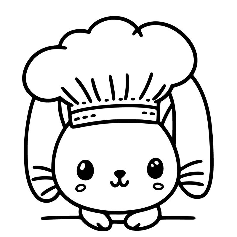 bunny with a chef’s hat