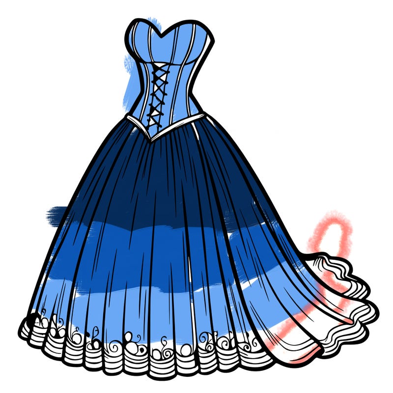 wedding dress-corset and a long and flowy skirt