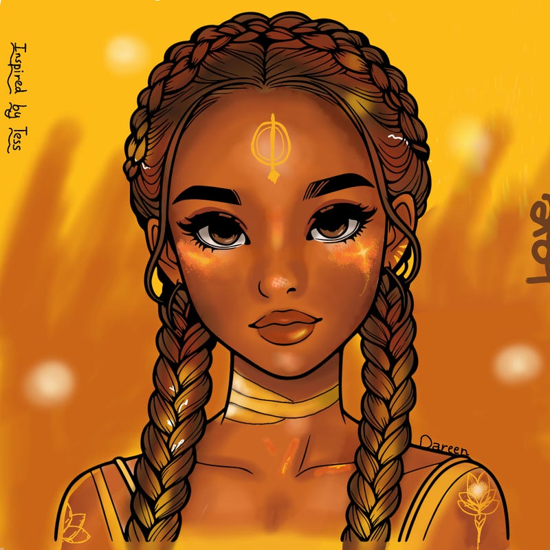 realistic girl with braids