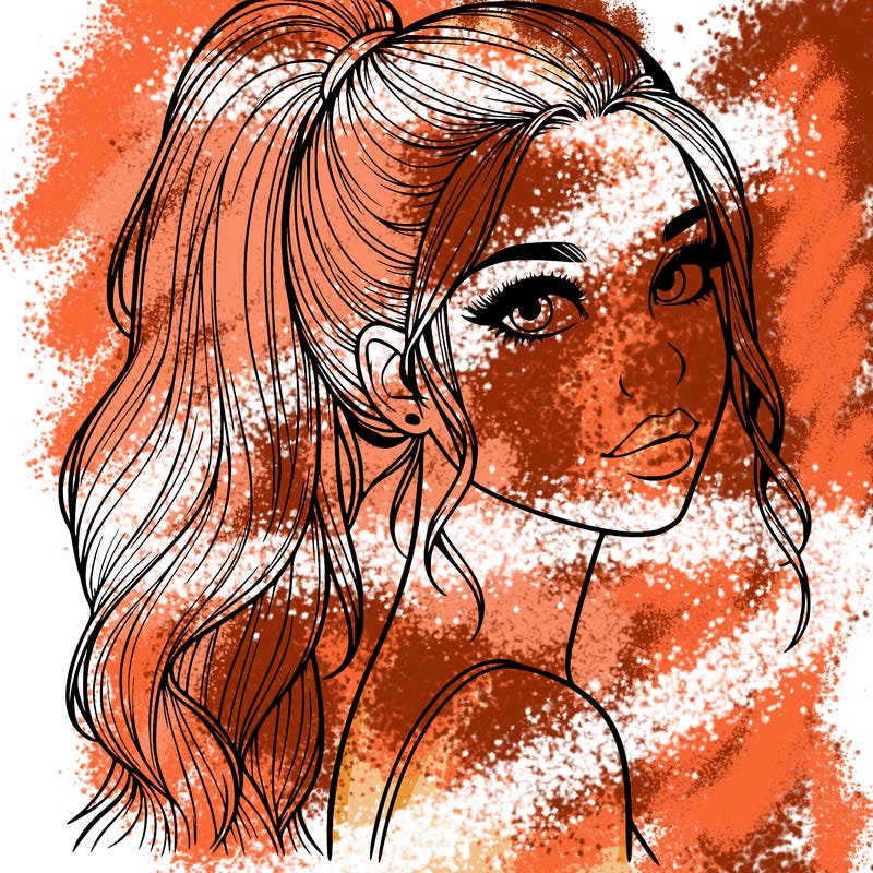 realistic pretty girl with high pony tail