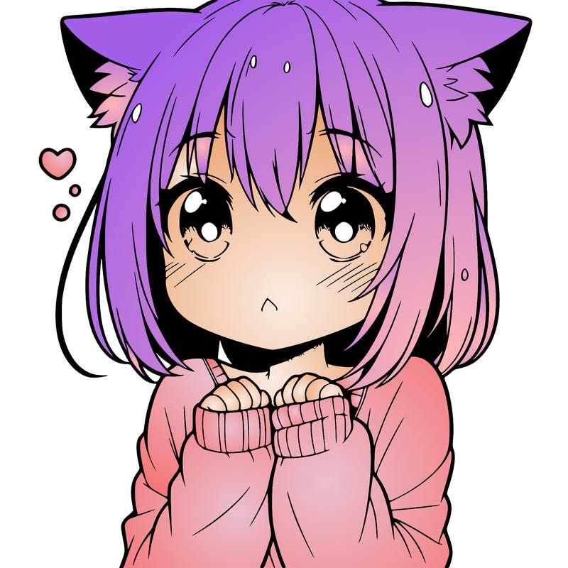 shy anime catgirl
