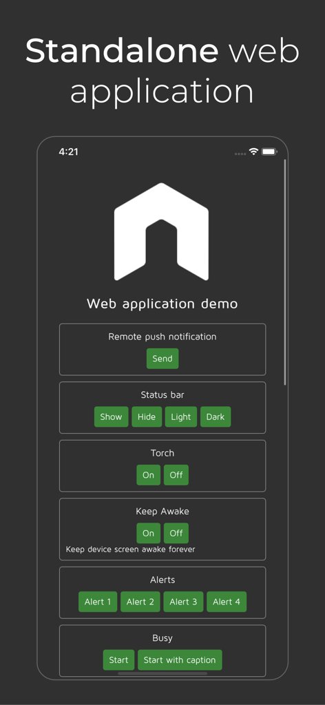 Captura de pantalla de la función de demostración de aplicación web independiente en Node.js Lab