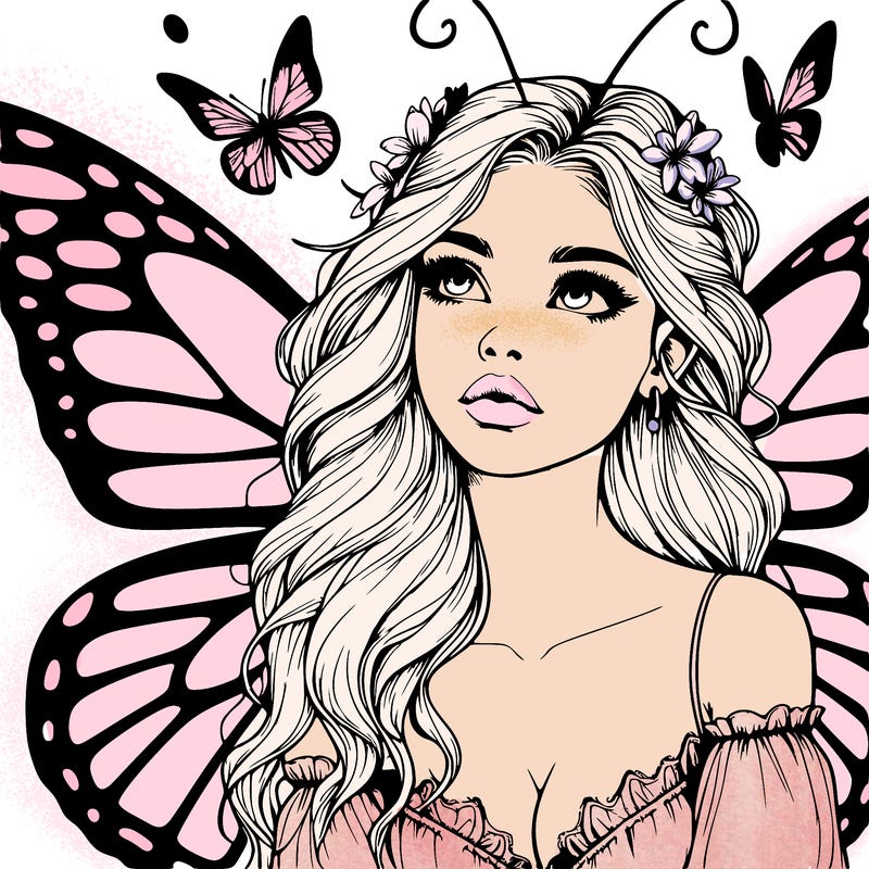 butterfly fairy realistic girl