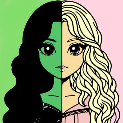 alphaba and glenda half and half