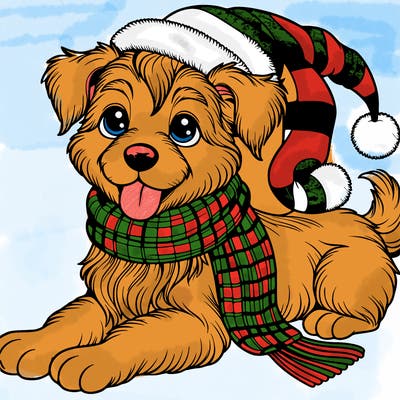 christmas dog realistic
