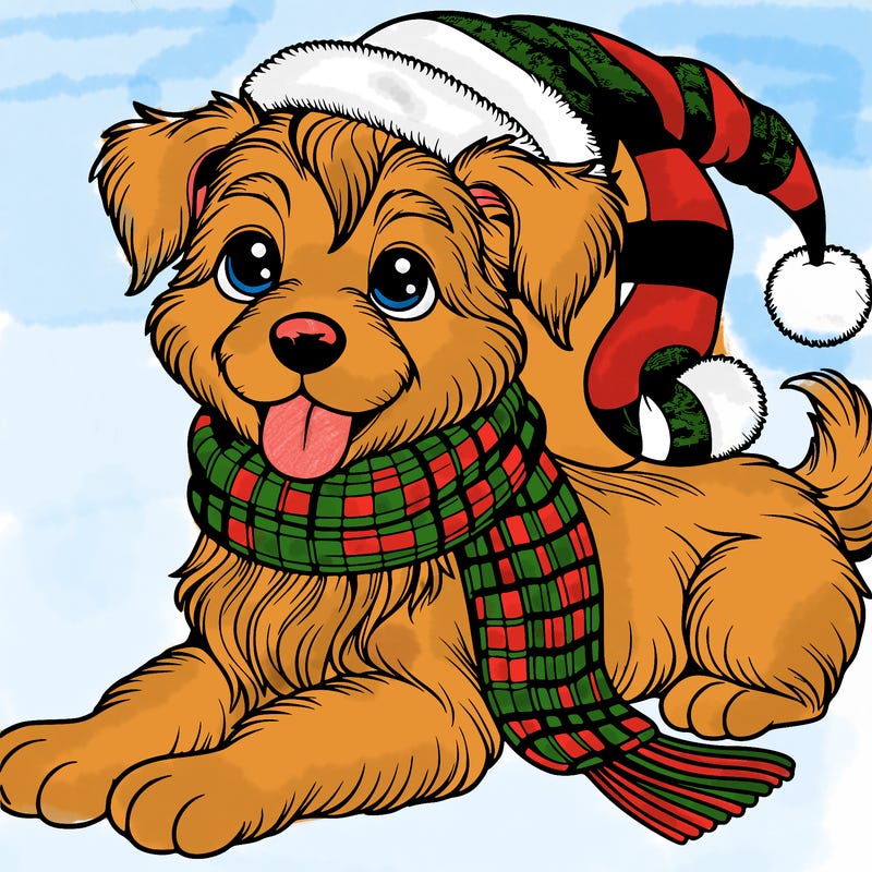 christmas dog realistic