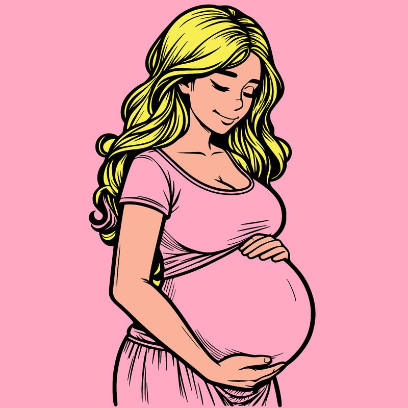 woman heavily pregnant realistic