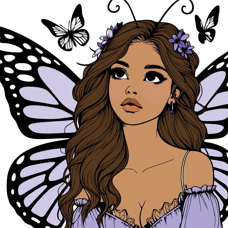 butterfly fairy realistic girl