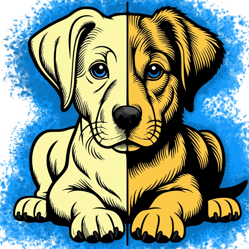 realistic dog split picture