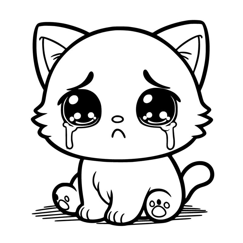 sad baby cat