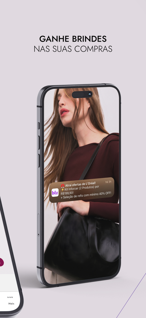 Beleza na Web: Cosméticos - コスメのセールと無料ギフトのアプリ通知を表示している携帯電話