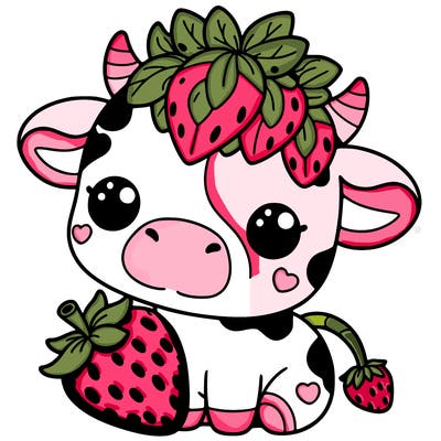 cute strawberry cow