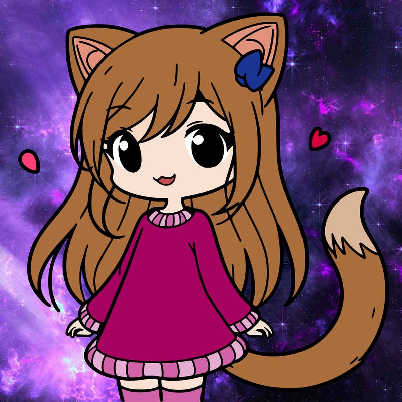 girl with cat ears and tail