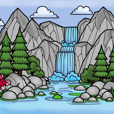 waterfall in mountain