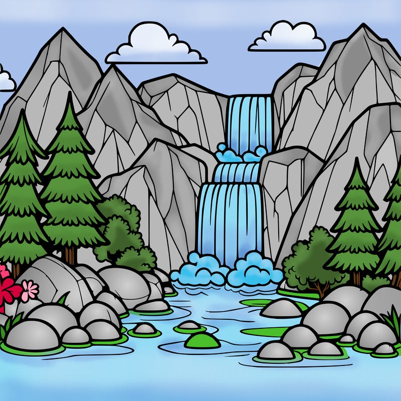 waterfall in mountain