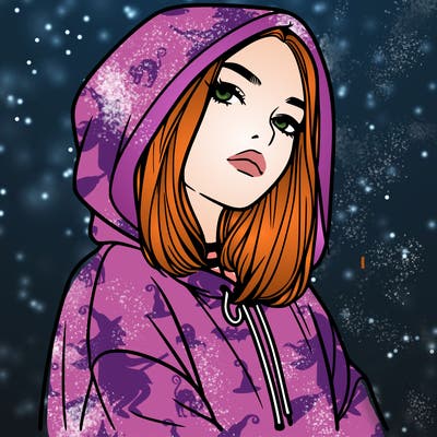 a realistic girl in a hoodie