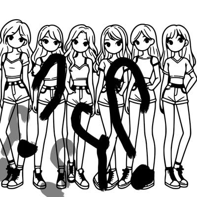a group of girls wearing crop tops and shorts