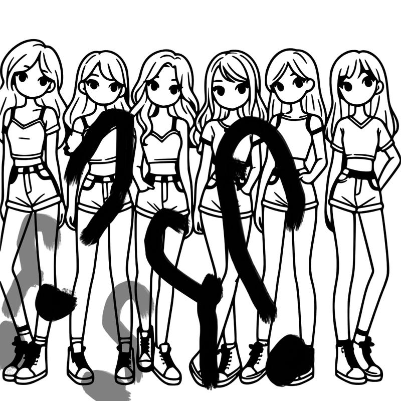 a group of girls wearing crop tops and shorts