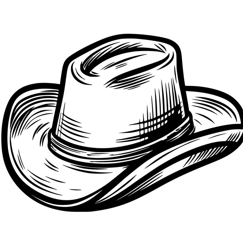 a blank cowboy hat