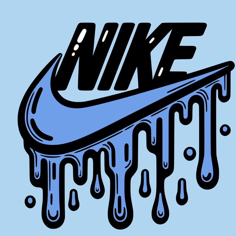 dripping nike logo