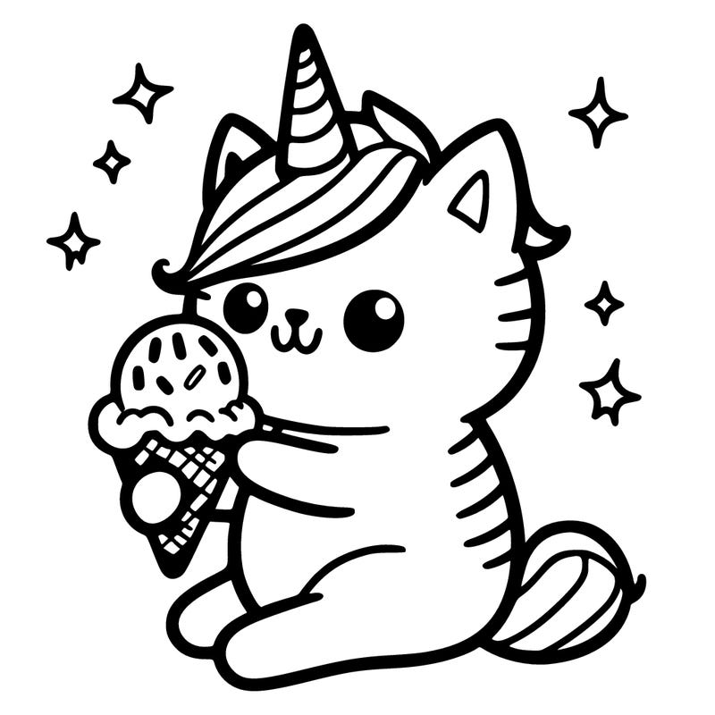 catunicorn eating ice cream