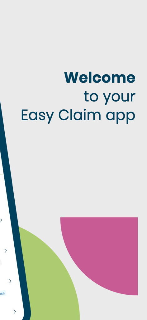 Welcome screen of the APRIL International Easy Claim app