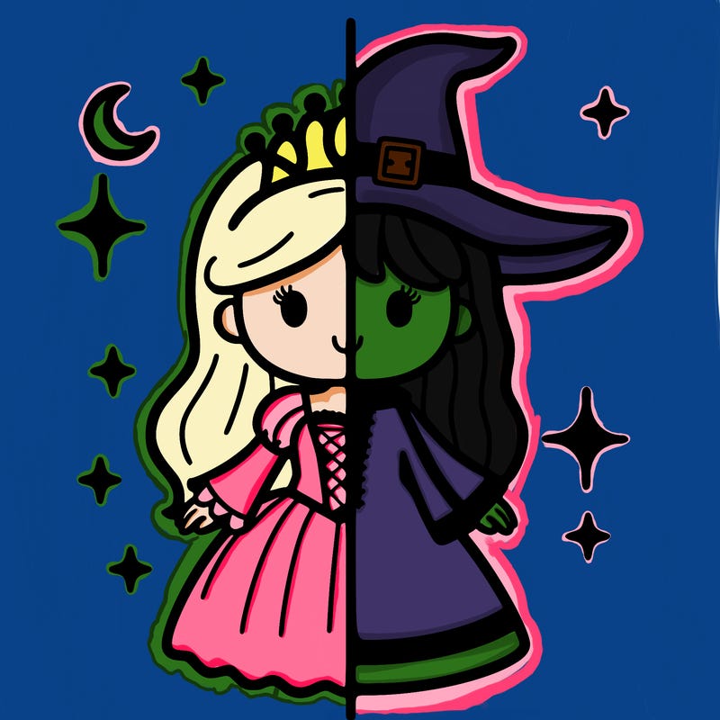 split princess and witch