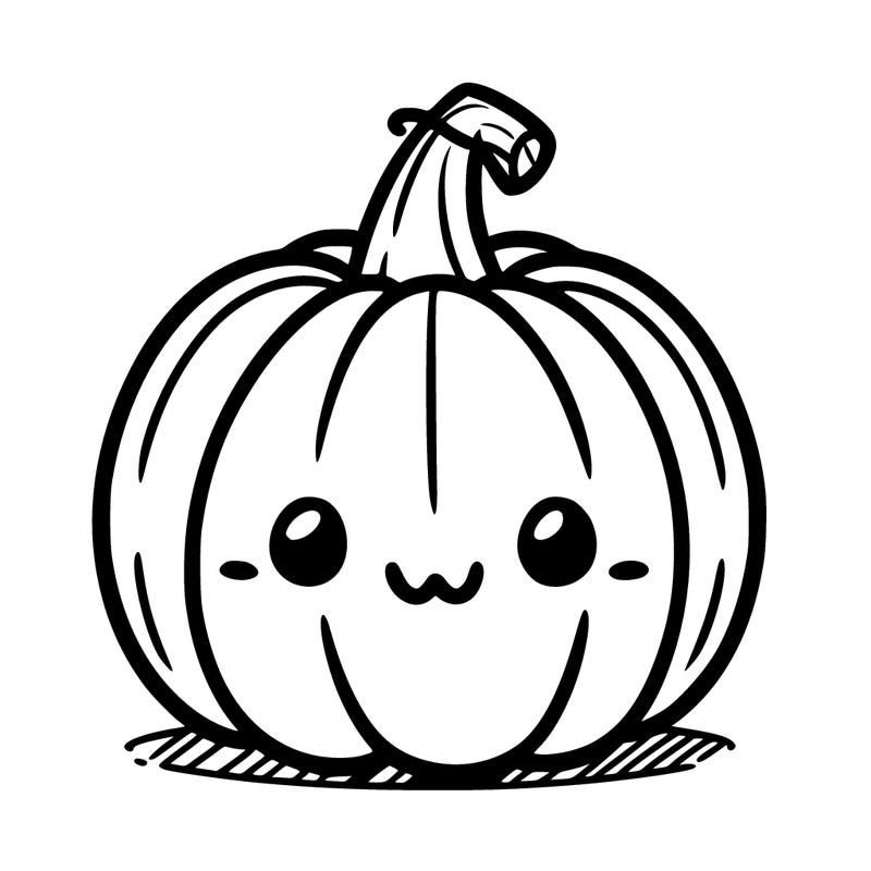 a simple thin line pumpkin with thin lines for coloring book