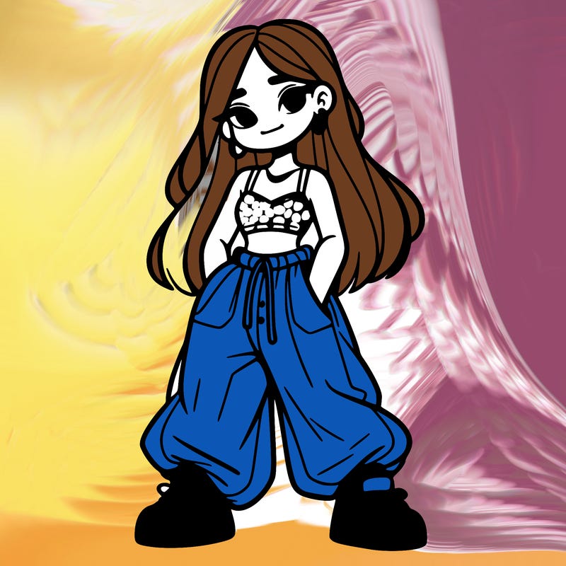 girl in crop top and baggy pants