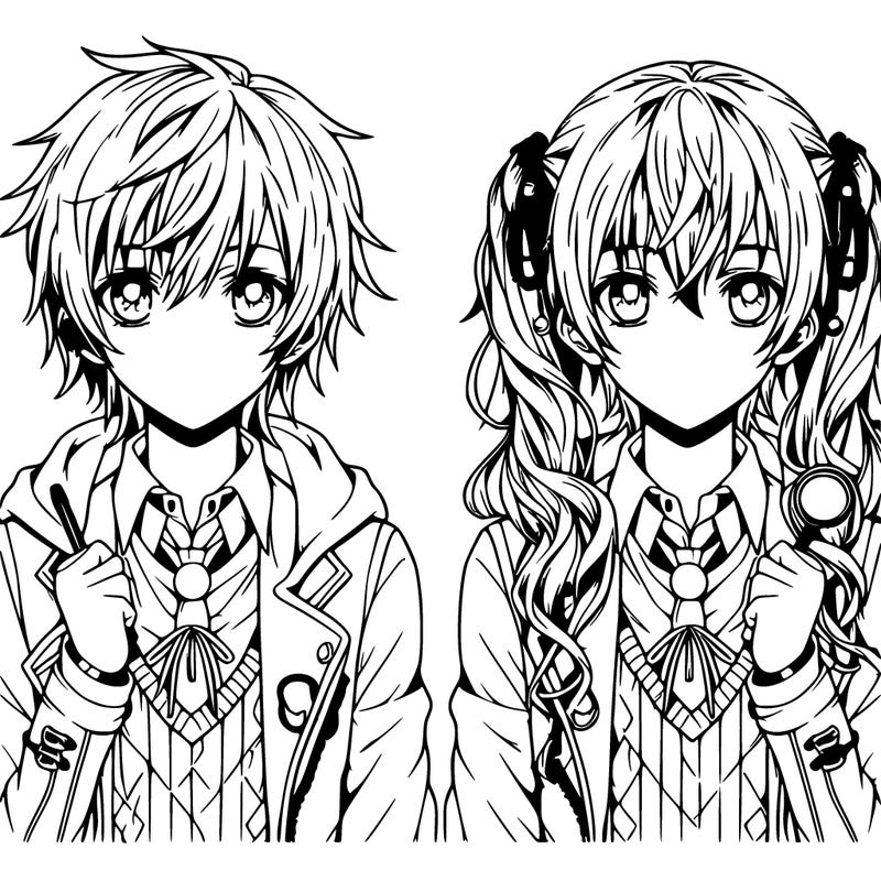 realistic manga twins