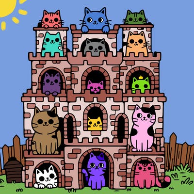 tower of cats