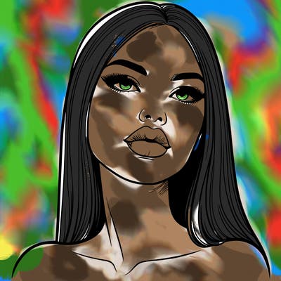 realistic woman with full lips