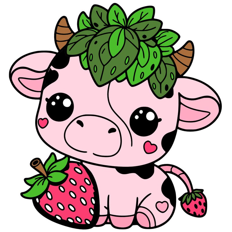 cute strawberry cow