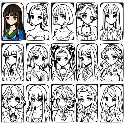 girls that look diffrent anime