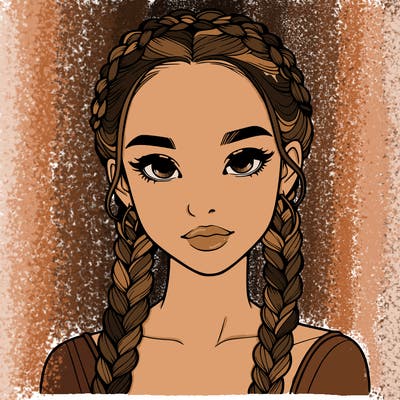 realistic girl with braids