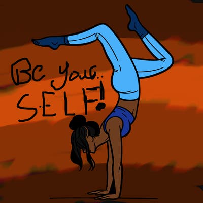 a woman doing a handstand