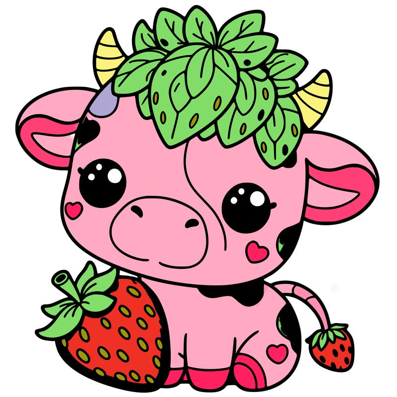 cute strawberry cow