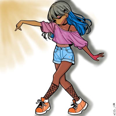 realistic girl danceing