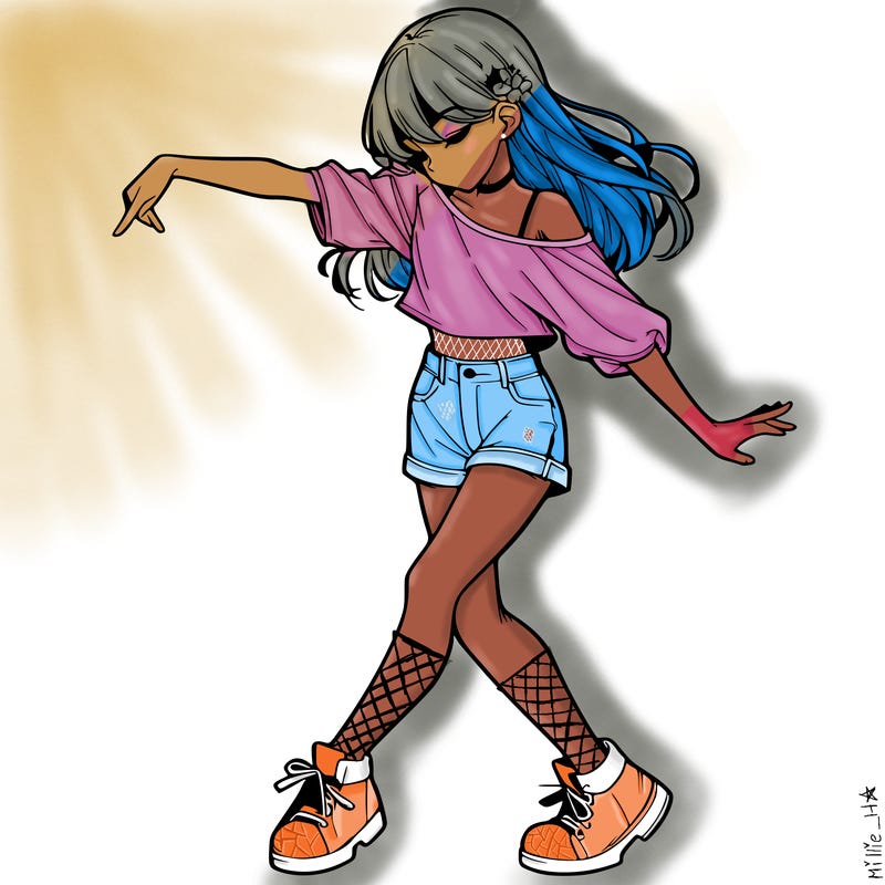 realistic girl danceing