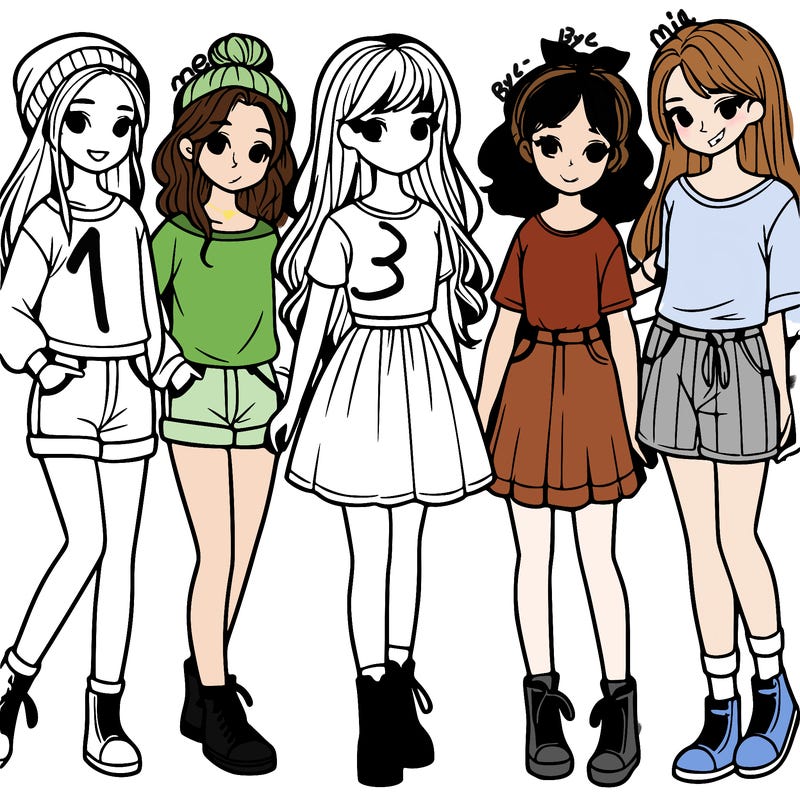 a group of five girls