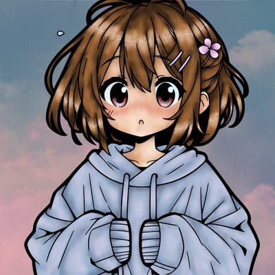 anime girl with over sized shirt